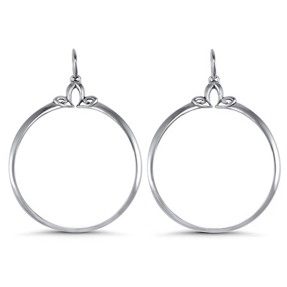 REALM | Portrait Hoop Earring 48mm - Sterling Silver | Statement Earrings - Picture 3 of 13